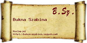 Bukna Szabina névjegykártya